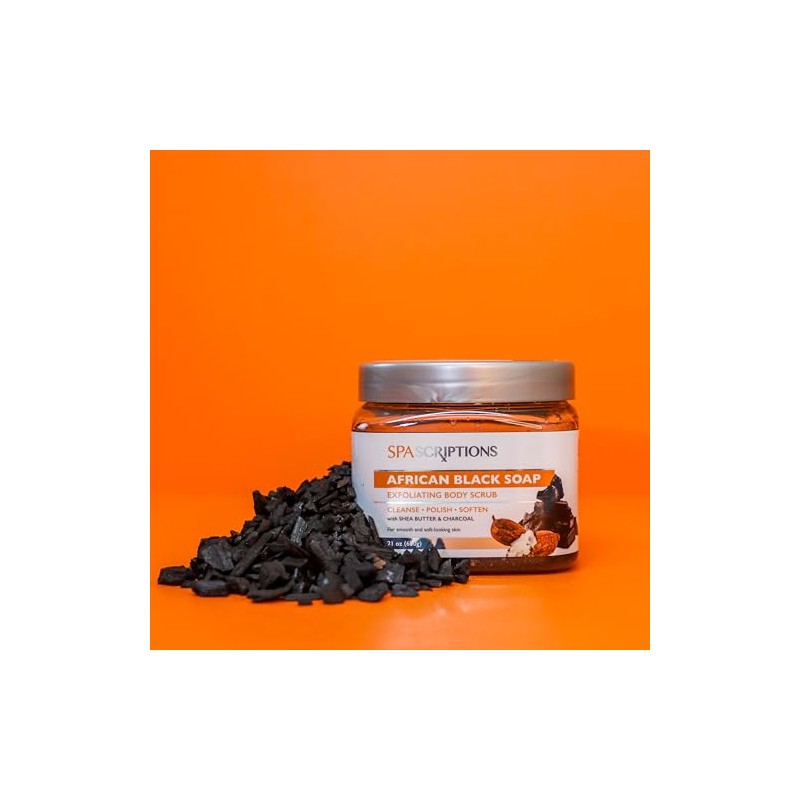 SpaScriptions- Jabón negro africano Spascriptions Exfoliante corporal con manteca de