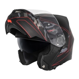 VCAN VX28 Full Face Modular Flip-Up Motorcycle Helmet ECE & DOT Approved, Coolmax Cheek Pad & OTG Ready