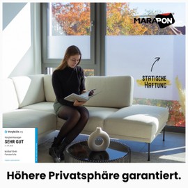 MARAPON® Window Privacy Film - Staitc-Adhesive Window Film [46.4x78.7 Inch] Stained Glass Window Film - Privacy Window Film - UV Blocking Window Film - Static Window Film - Frosted Glass Window Film