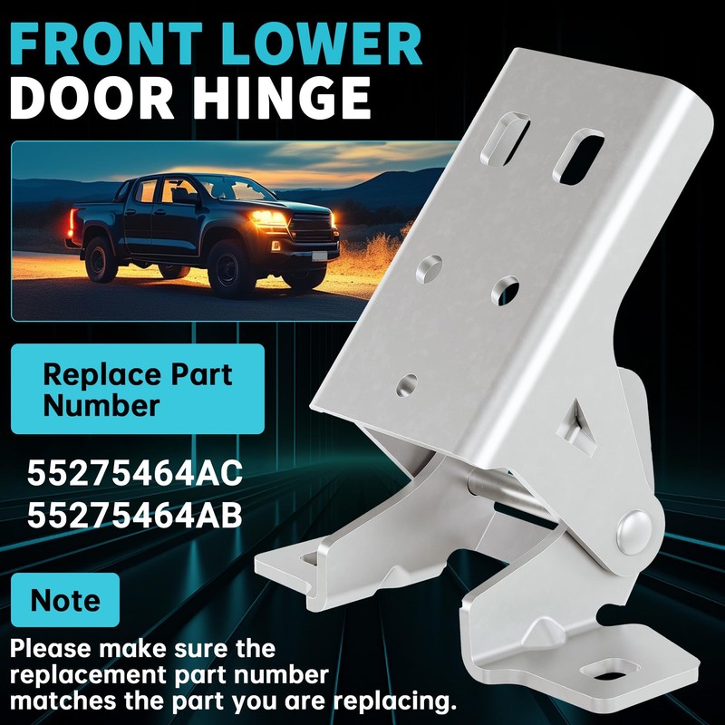 ECOTRIC Front Lower Door Hinge Assembly Compatible with 1996-2002 Dodge