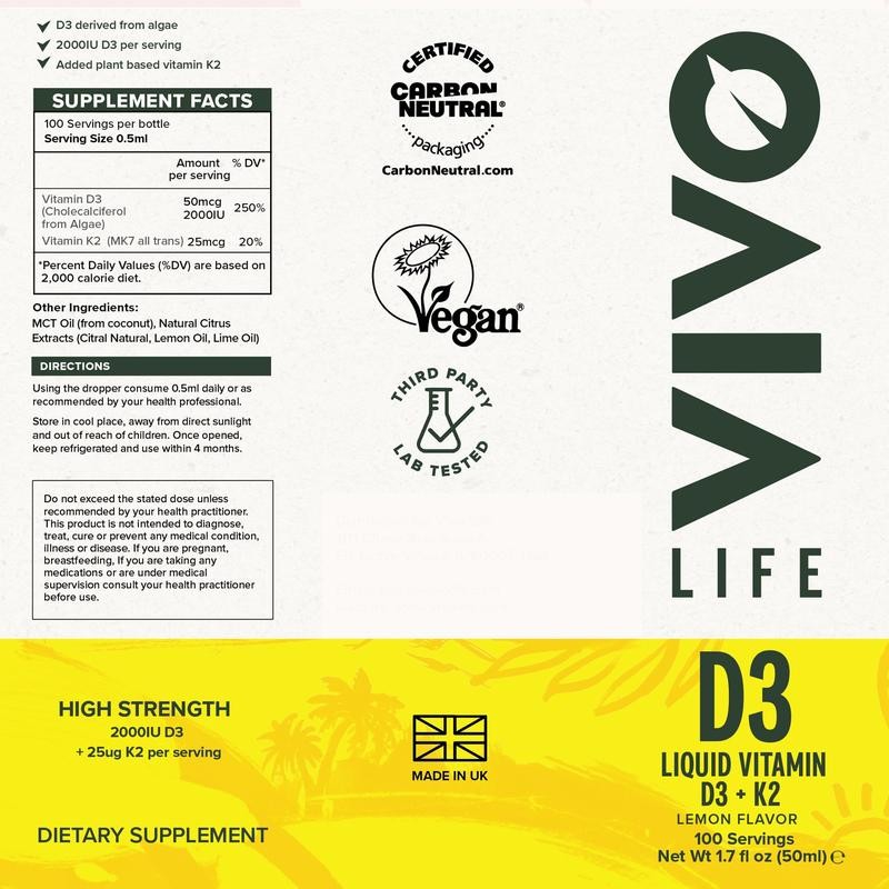 vivo life Liquid Vitamin D3 & K2