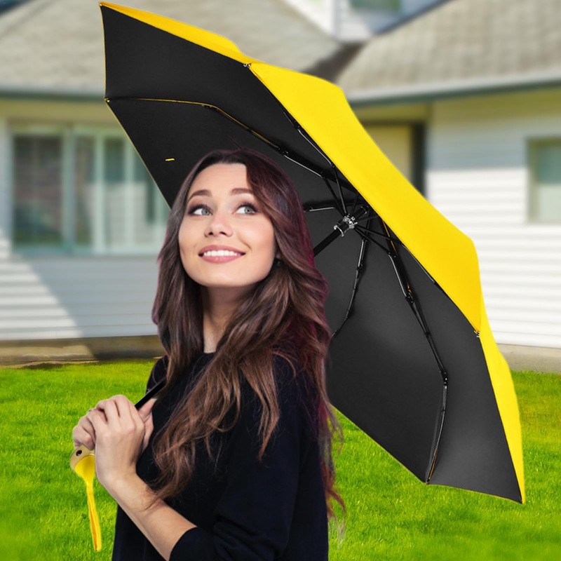 Duck Handle Umbrella - 3-Fold Umbrella,8 Ribs Umbrellas for Rain
