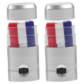 CORHAD 2pcs Red White Blue Face Paint Stick Set for Sports Fans Patriotic Body Crayons for Festivals and Events for Boys and Girls and Adults