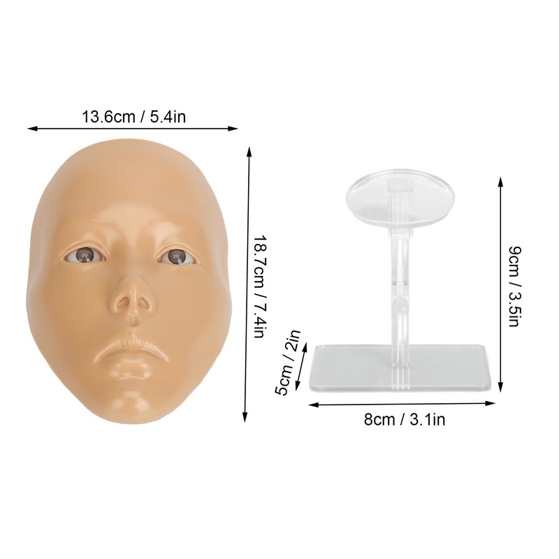 Silicone Makeup Practice Full Face Board with 20ml Cleansing Oil