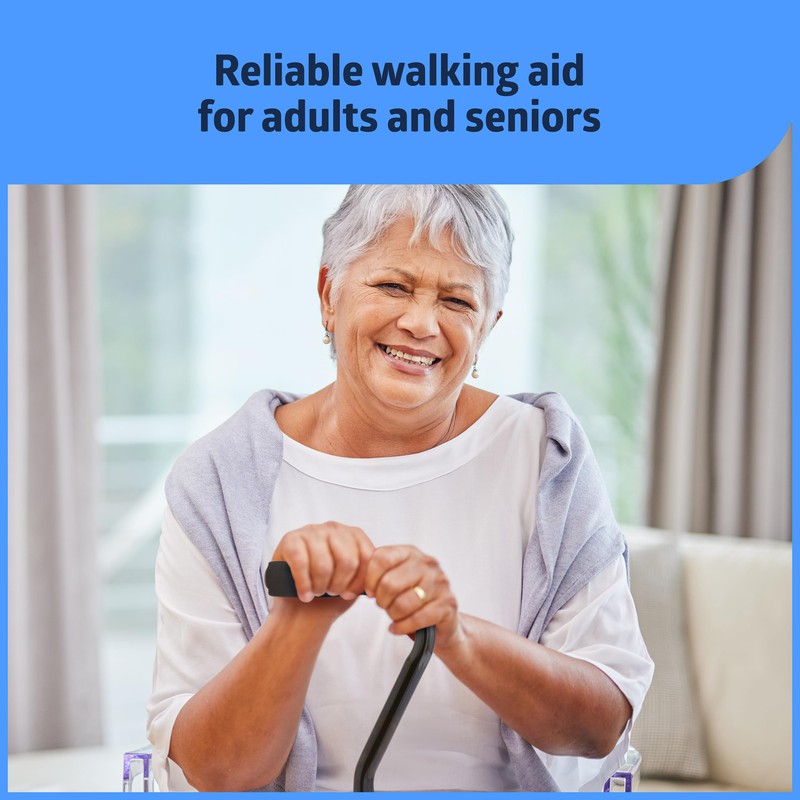 Medline Aluminum Quad Cane with Small Base for Balance, Knee