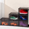 KUILONG 6-Pack Stackable Shoe Boxes with Magnetic Closure, Transparent Gray