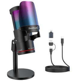 zealsound USB Microphone Set, RGB Gaming Microphone for Podcasts, Streaming, Discord, Twitch, YouTuber