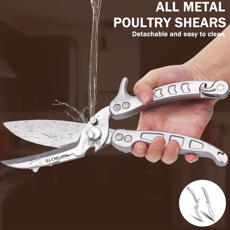 SLEMOON Heavy Duty Poultry Shears Kitchen Salad Scissors for Chicken