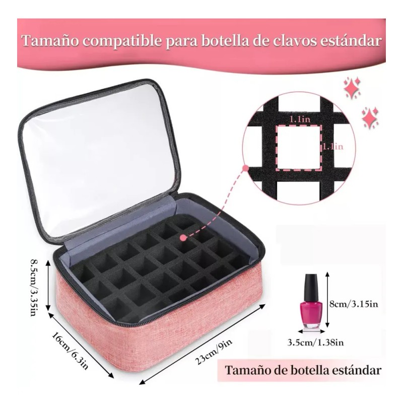 Maletín Maquillaje Yorepek 605000PNK 72 Botellas Rosa 3 Bolsas
