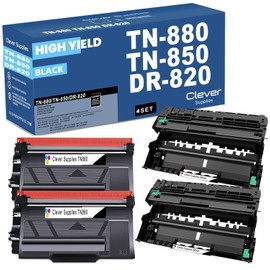 TN880 TN850 Toner Cartridge and DR820 Drum Unit Replacement Compatible for Brother DR 820 DR-820 TN-880 TN-850 TN 850 to use with HL-L6200 MFC-L6700DW (2 Toners & 2 Drum Unit, 4-Pack)