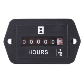 Mechanical Engine Hour Meter Generator Hourmeter, DC 6-80V Mechanical Hour Meter Gauge for Gasoline Engine Generator Motor Boat (HM002)