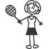 Car Stickers ~ Sticker ~ 'My Family' ~ MOTHER ~ PLAYING TENNIS (M16)