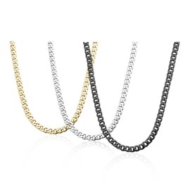Necklace for Men Chunky Mens Necklace Chain Cuban Link Chain Dainty Gold/Black/Silver Chain Necklace for Men Christmas Gifts for Family Friend