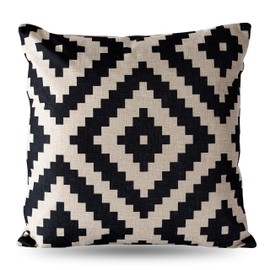 Luxury Linen Cushion Covers For Sofa (4 Pack, Geometric Aztec) Soft Square Pillow Case 18’’x 18’’ Printed Cushion Covers- Elegant Euro Sham cover Decorative Sham cover for Car, Sofa, Bed room Couch
