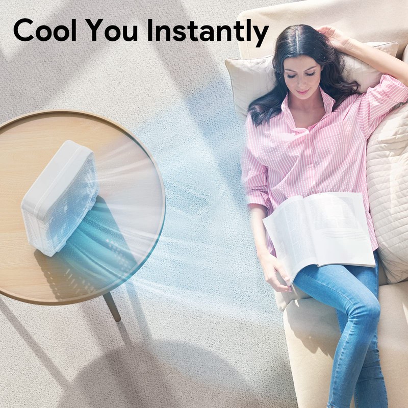 shinic 10" Tabletop Box Fan for Bedroom, 2 Speeds, Quiet