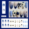 24 Pcs Almond Press on Nails Medium Full Cover 3D