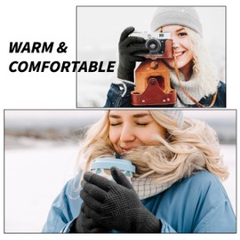 TOBEHIGHER Winter Gloves - Gloves for Women Cold Weather, Touch Screen Winter Gloves Women Warm Alpaca Fleece Knit Glove,Elastic Cuff Winter Texting Gloves for Women