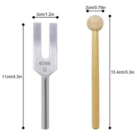 Crystal Tuner, 4096Hz, Tuning Fork, Natural Crystal, For Purification, Set of 5, Relax, Japanese Instruction Manual Included, Rose Quartz, WH26 - Pink