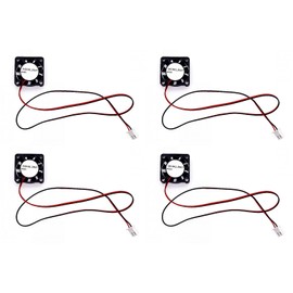 JZK 4 x 25 x 7 mm DC 5 V Mini Cooling Fan 25 mm with 2-Pin Plug, 9800 rpm, 0.08 A, 2507 Plain Bearing, Small Brushless DC Fan 2.5 cm for Development Board, Graphics Card, 3D Printer Fan