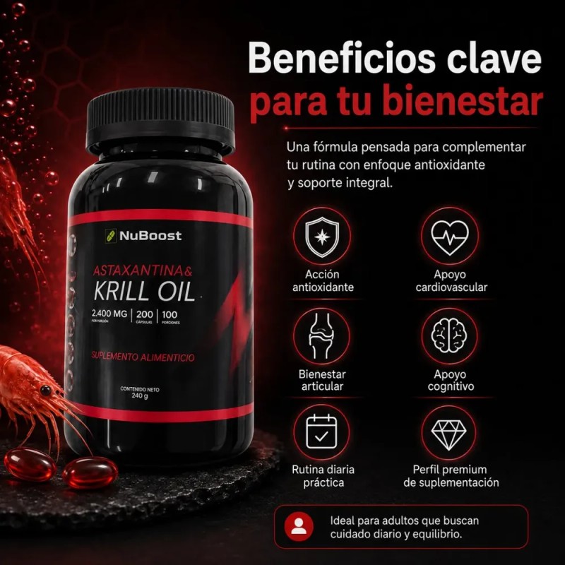Aceite De Krill 200 Cápsulas Omega 3 Apoyo Nutricional
