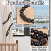 OCIOLI Wood Bead Curtain Tiebacks 2 Pack, No Drill Curtain