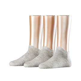 ESPRIT Women Solid 3-Pack sneaker socks, 3 pairs, UK size 3.5-7 (EU 36-41), Grey, cotton mix - Skin friendly cotton, reinforced stress zones for optimum durability