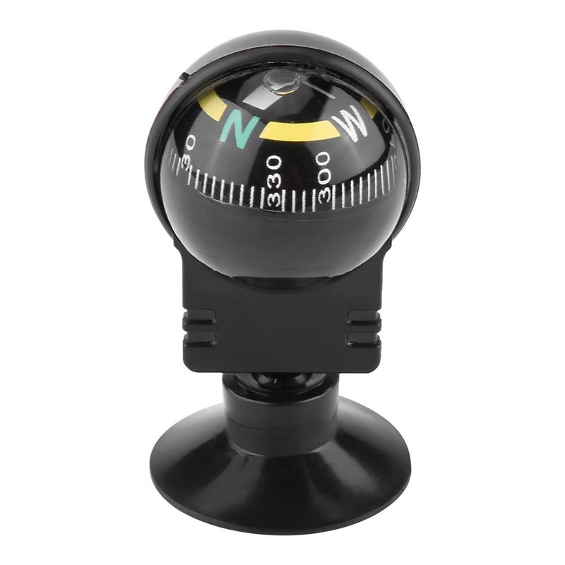 Dashboard Compass, Portable Plastic Compact Car Compass, Direction Pointing Black
