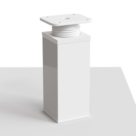 sossai® Designer furniture feet MFV1, height adjustable, square profile: 40 x 40 mm, colour: White