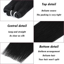 Straight Black Hair Clip in Hair Extensions Real 100% Brazilian Remy Human Hair for Women Human Hair Clip 4pcs Per Set 1B Nature Black 8inch