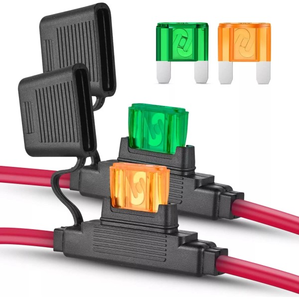 Nilight 2PCS Inline Maxi Fuse Holder 10 Gauge AWG 30A