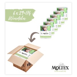 Moltex Pure & Nature Eco Nappies Size 4 Maxi (9-15 kg) Monthly Box - 174 Organic Nappies
