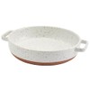 Denmark Tools For Cooks 1.7 Quart Speckled White Round Stoneware