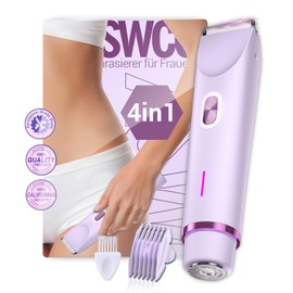 2025 4-in-1 Bikini Trimmer Women's Intimate Area, Skin-friendly and Irritation-Free SFE Certified, Pain Free Pilation German TXO Technology: Intimate Shaver for Women for Face, Body, Bikini Zone