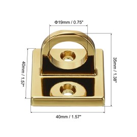 PATIKIL Pad Eyelet Plate U Hook 3 Pack Metal Ceiling Hook Wall Mount Loop with Screws Hardware Ring Hook for Hanging Ropes Cue Barrier Golden