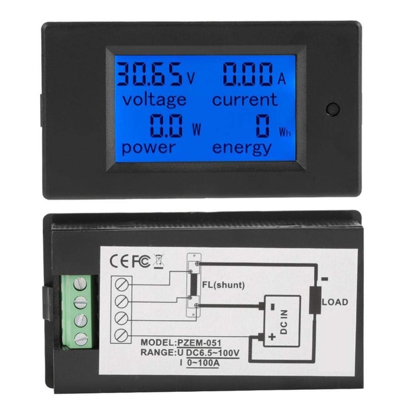 WINGONEER 100A DC Digital Multifunction Power Meter Energy Monitor Module