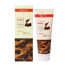 Farmstay Pure Cleansing Foam Red Ginseng 180ml / 팜스테이 퓨어 클렌징폼 홍삼 180ml