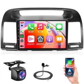 2G+64G Android 13 Car Radio for Toyota Camry 2000-2006, Rimoody Car Stereo Wireless Carplay Andorid auto Mirror Link 9'' HD Touchscreen GPS WiFi Bluetooth FM/RDS EQ-32 SWC Split Screen Backup Camera