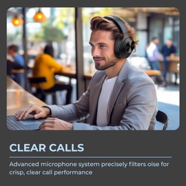 commalta E11-A Active Noise Cancelling Headphones Wireless Bluetooth Headphones with Rich Bass, Wireless Headphones with Clear Calls, Bluetooth 5.0, 30 Hours Playtime, Comfort Fit, Model 8