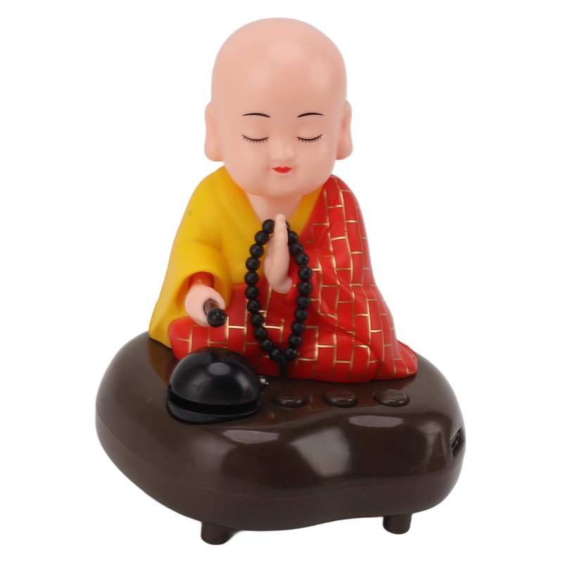 Little Monk Figurine USB Charging 6 Songs Music LED Nodding