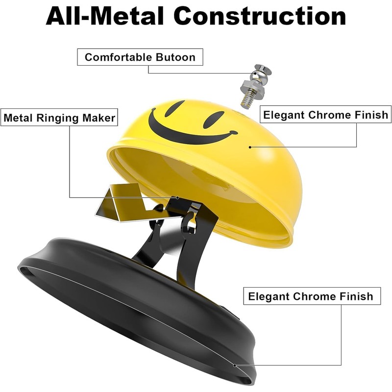 Heyumybit Call Bell,Service Bell,8.5cm Diameter 6cm Height,Reception Desk Table Service