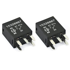 GROBARPART 2 Pcs 15328867, 8867 Fuel Pump Starter AC Headlight Coolant Fan Relay Fit for Silverado 1500 HD 2500 3500 Classic LD Equinox Impala Trailblazer EXT Cruze Sierra, 12V 35A 5 Pins