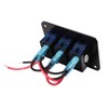 3 Gang Rocker Switch Panel Waterproof Pre Wired Aluminum Alloy