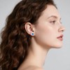 Twoowl Blue Opal Stud Earrings 925 Sterling Silver Blue Stone