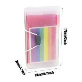 A6 File Organiser, 2Pcs Multi-Colour Rainbow Accordian Expanding Document Organiser with 13 Pockets for Cards, Coupons, Receipt, Mini Portable Document Folders for School Office Home