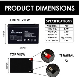 12V 12Ah AGM Lead Acid Battery ECI Power