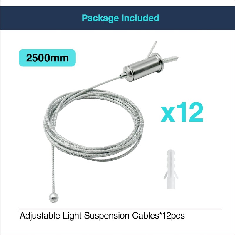 cezelux 12 Sets Hexagon Lights Suspension Cables Kit Steel Hanging