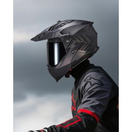 VCOROS VS-908 Dual Sport Adventure Motorcycle Helmet Full Face, Dirt Bike, Motocross, Off-Road, ATV, UTV for Adults Men DOT Approved (Matte Thorn, XXL)