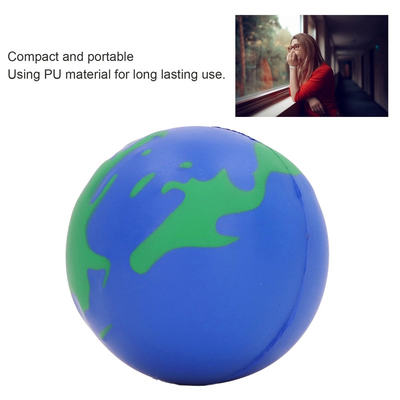 12PCS Globe Soft Ball 63mm Squeezable PU Portable Earth Stress
