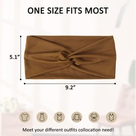 Luuao 10-Pack Wide Stretch Headbands for Women - Non-Slip Extra Wide Turban Hair Bands for Workout, African Style, Sports & Daily Use (Breathable, All-Day Comfort) （Wine red Series）