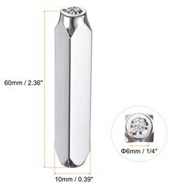 sourcing map 1/4" (6mm) Punch Stamp 40Cr Alloy Steel, Cute Lucky Four-Leaf Pattern Punch Tool Punch Press Tool for Metal Plastic Wood Leather